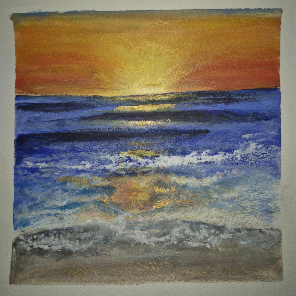 SOLD Sunset 8x8 original acrylic