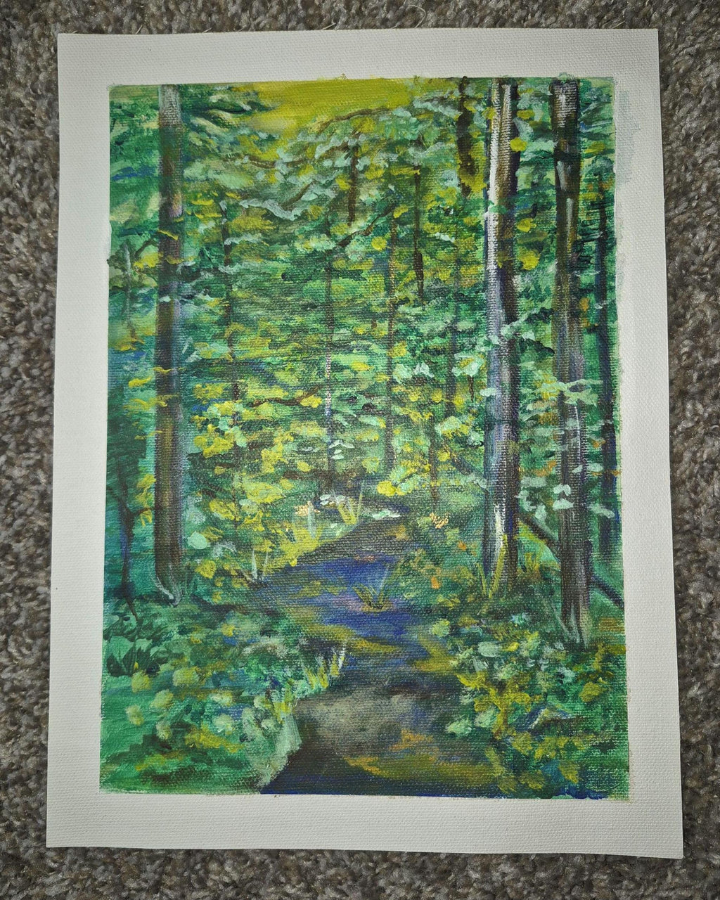SOLD Day in the Woods. 9x12 Canvas