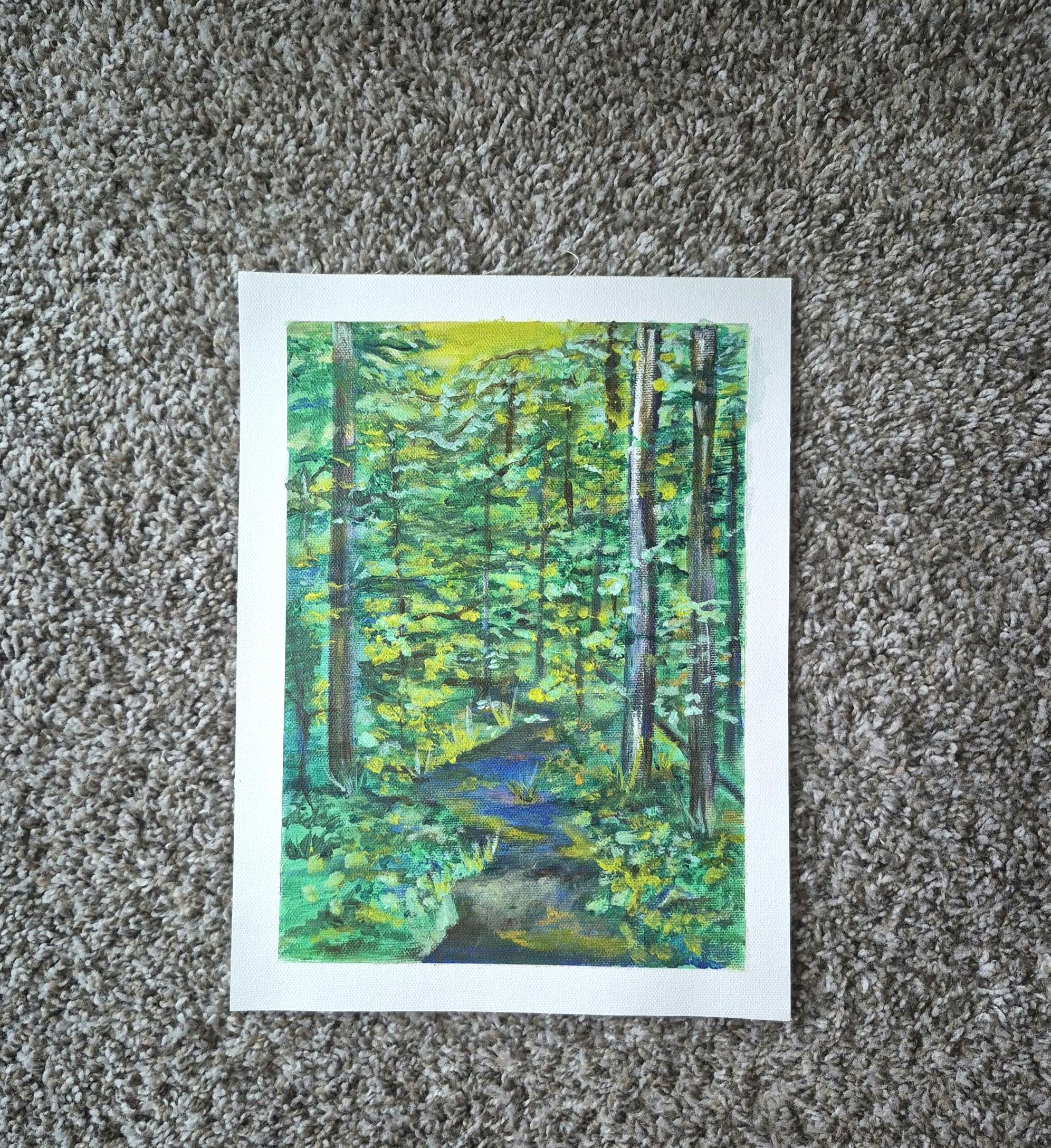 SOLD Day in the Woods. 9x12 Canvas